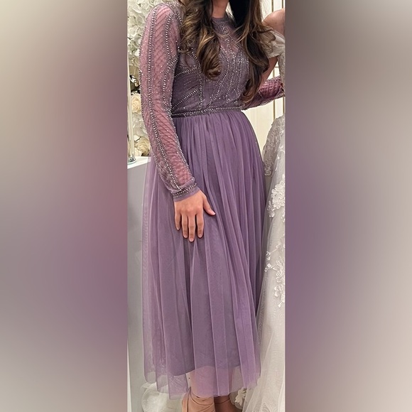 ASOS Purple Embellished Midi Dress - Picture 5 of 5